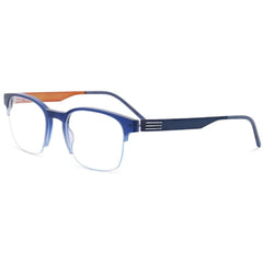 Morel Men's Eyeglasses - Blue Acetate Square Half Rim Frame Demo Lens | 30286L BO02