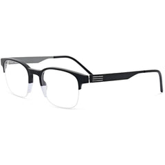 Morel Men's Eyeglasses - Black Acetate Square Half Rim Frame Demo Lens | 30286L NG01