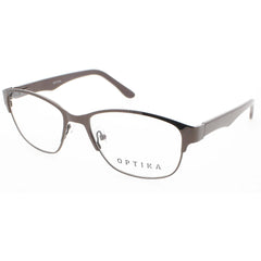 Optika Unisex Eyeglasses - Brown Metal Cat Eye Shape Full Rim Frame | OM 115 BRN 53