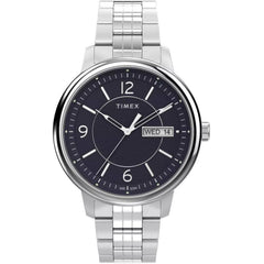 Timex Men's Watch - Chicago Quartz Dark Blue Dial Silver Steel Bracelet | TW2W13600