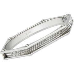 Swarovski Women's Bangle Bracelet - Bolt Hinge Clear Crystals, Medium Size | 5081365