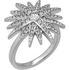 Swarovski Women's Ring - Balthus Rhodium Plated with Crystals Star, Size 9 | 5095317