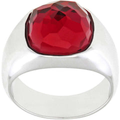 Swarovski Women's Ring - Dot Rhodium Plated Red Crystal, Size 8 | 5184634