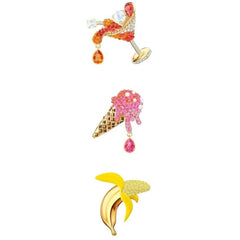 Swarovski Women's Brooch 3 Piece Set - No Regrets Yellow Gold Plated | 5468254
