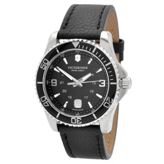 Victorinox Swiss Army Men's Quartz Watch - Maverick Black Leather Strap | 241862