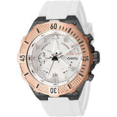 Invicta Men's Watch - Aviator Chronograph Silver Dial White Silicone Strap | 39894