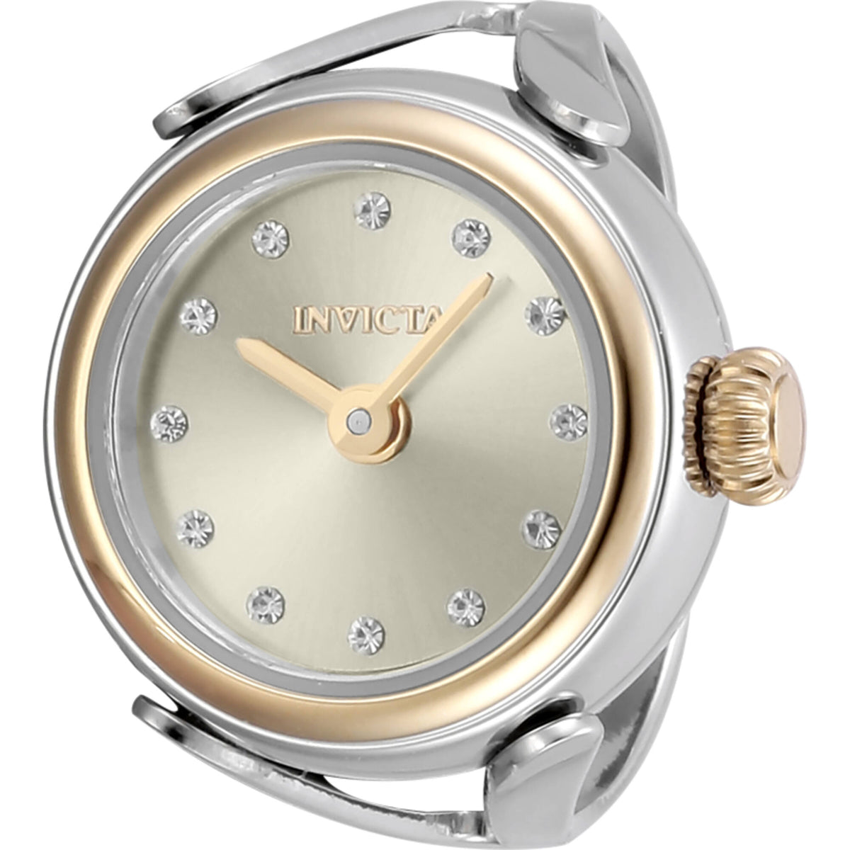 Invicta Women\'s Ring Watch Angel Mini Crystal Bezel Blue Dial Yellow Gold 49576 Invicta Mini Angel Women main image 4