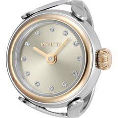 Invicta Women's Ring Watch - Mini Angel Silver Tone Dial Stainless Steel Band | 48576