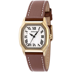 Invicta Women's Watch - Wildflower Quartz Yellow Gold Case Brown Leather Strap | 48962