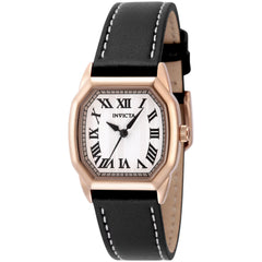 Invicta Women's Watch - Wildflower Silver Tone Dial Black Leather Strap | 48963