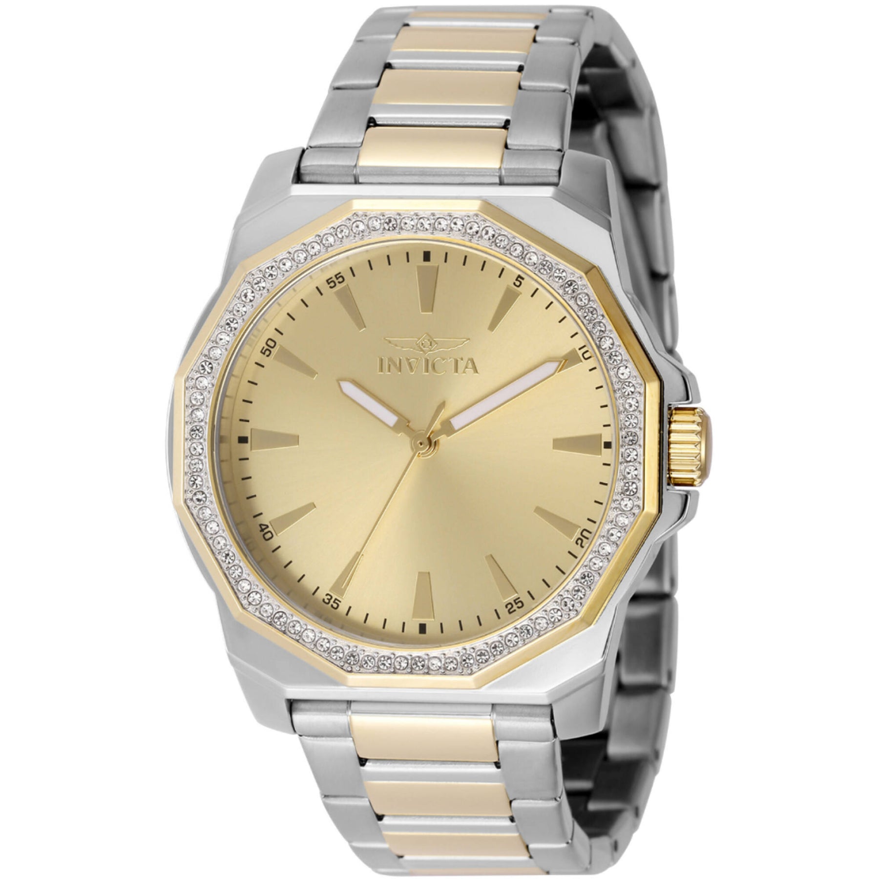 Invicta Gold and White Crystal Accent Chronograph Watch Invicta Women main image 2