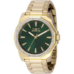 Invicta Men's Watch - Speedway Crystal Bezel Green Dial Yellow Gold Bracelet | 49109
