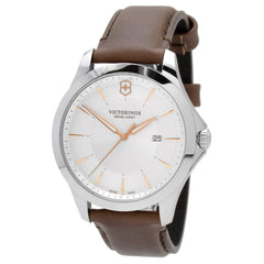 Victorinox Swiss Army Men's Watch - Alliance Silver Tone Dial Brown Strap | 241907