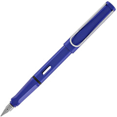 Lamy Fountain Pen - Safari Glossy Blue ABS Plastic Barrel Steel Nib, Medium | L14MBC