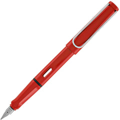 Lamy Fountain Pen - Safari Shiny Red ABS Plastic Barrel Steel Nib, Medium | L16MBC