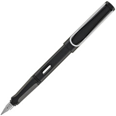 Lamy Fountain Pen - Safari Shiny Black ABS Plastic Barrel Steel Nib, Medium | L19BKMBC