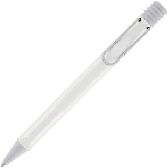 Lamy Ballpoint Pen - Safari Shiny White Plastic Barrel with Chrome Clip | L219WEBC