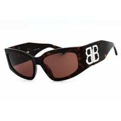 Balenciaga Women's Sunglasses - Dark Havana Acetate Cat Eye Full Rim | BB0321S 008