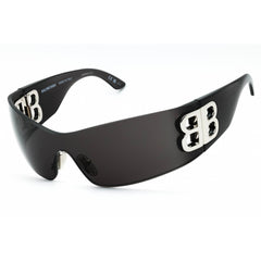 Balenciaga Women's Sunglasses - Grey Nylon Shield Shape Rimless Frame | BB0359S 001