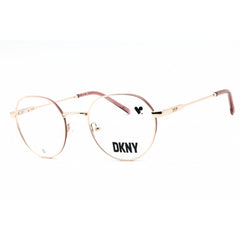 Dkny Women's Eyeglasses - Gold Metal Round Full Rim Frame Clear Demo Lens | DK1032 717