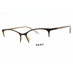 Dkny Women's Eyeglasses - Brown Cat Eye Half Rim Frame Clear Demo Lens | DK3006 210