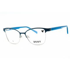 Dkny Women's Eyeglasses - Blue Teal/Silver Metal Cat Eye Full Rim Frame | DK3007 430