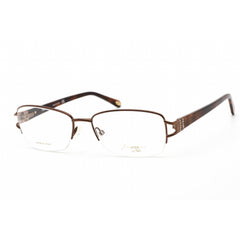 Emozioni Women's Eyeglasses - Brown Metal Rectangular Half Rim Frame | EM 4388 009Q 00