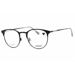 Flexon Men's Eyeglasses - Matte Black Metal Round Full Rim Frame | FLEXON E1133 002