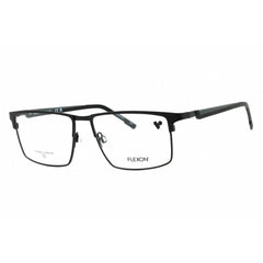 Flexon Men's Eyeglasses - Satin Black/Grey Metal Rectangular Frame | FLEXON E1153 002