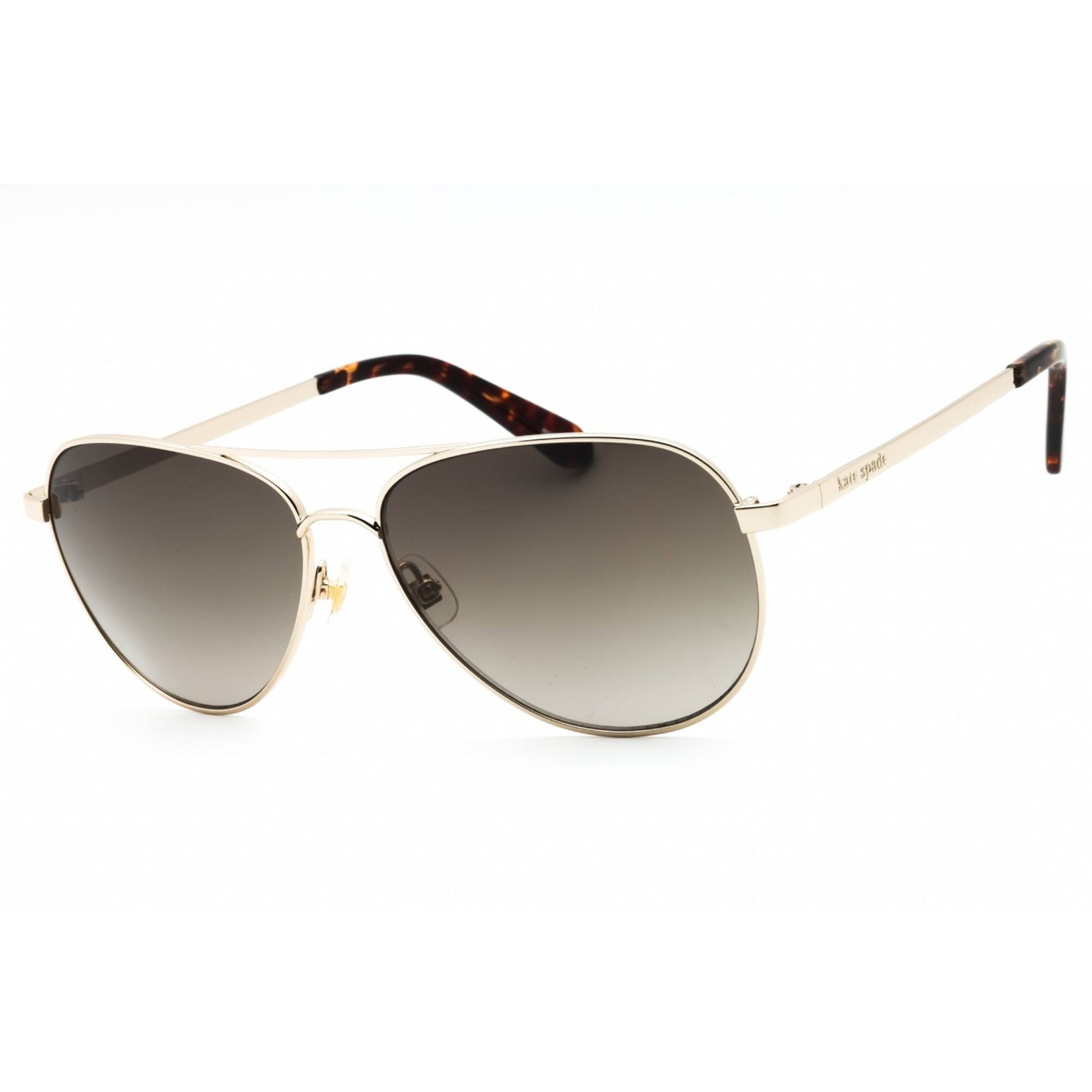 kate spade Gold Frame Sunglasses with Green Arms and Brown Gradient Lenses Kate Spade main image 3