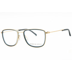 Porsche Men's Eyeglasses - Gold/Grey Metal Square Full Rim Frame Clear Lens | P8365 B