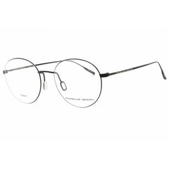 Porsche Men's Eyeglasses - Black Metal Round Shape Full Rim Frame Clear Lens | P8383 A