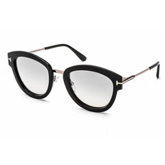 Tom Ford Women's Sunglasses - Shiny Light Ruthenium Metal Cat Eye Frame | FT0574 14C