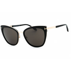 Tom Ford Women's Sunglasses - Shiny Black Rose Gold Metal Cat Eye Frame | FT0717 01A