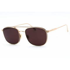 Tom Ford Men's Sunglasses - Shiny Rose Gold Metal Aviator Full Rim Frame | FT0827 28E