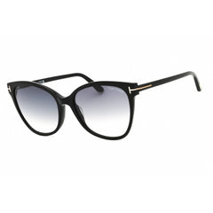 Tom Ford Women's Sunglasses - Shiny Black Acetate Cat Eye Full Rim | FT0844 ANI 01B