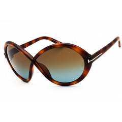 Tom Ford Women's Sunglasses - Blonde Havana Plastic Oversized Full Rim | FT1070 53F