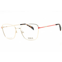 Tous Women's Eyeglasses - Shiny Light Gold/Yellow Metal Cat Eye Frame | VTO449 0SNA
