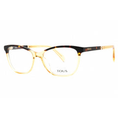 Tous Women's Eyeglasses - Shiny Havana/Yellow Acetate Cat Eye Full Rim | VTOB04 0AR5