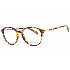 Tous Women's Eyeglasses - Shiny Havana Acetate Round Full Rim Frame | VTOB32 743Y
