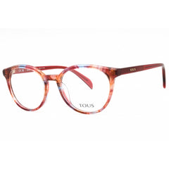 Tous Women's Eyeglasses - Streaked Azure/Red Acetate Round Full Rim | VTOB54 07LS