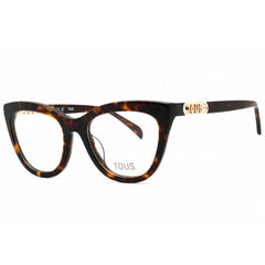 Tous Women's Eyeglasses - Shiny Brown Havana/Yellow Cat Eye Full Rim | VTOC14 0743
