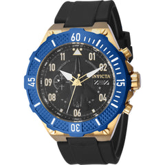 Invicta Men's Watch - Aviator Chronograph Black Dial Silicone Rubber Strap | 39892