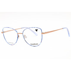 Bebe Women's Eyeglasses - Blue Floral Metal Cat Eye Shape Full Rim Frame | BB5207 422