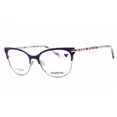 Bebe Women's Eyeglasses - Plum Metal Cat Eye Shape Full Rim 52mm Frame | BB5224 501