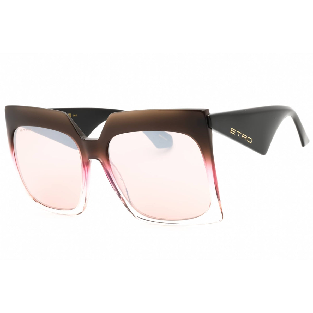 ETRO Brown Fuchsia Sunglasses with Flash Mirror Pink Lenses NWT $430 Rose Gold Grandpa Thin Aviator Mirrored Sunglasses with Pink  main image 3