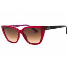 Guess Women's Sunglasses - Shiny Bordeaux Cat Eye Shape Full Rim Frame | GU7919 69G