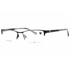 Joseph Abboud Men's Eyeglasses - Black Metal Rectangular Half Rim Frame | JA4086 001