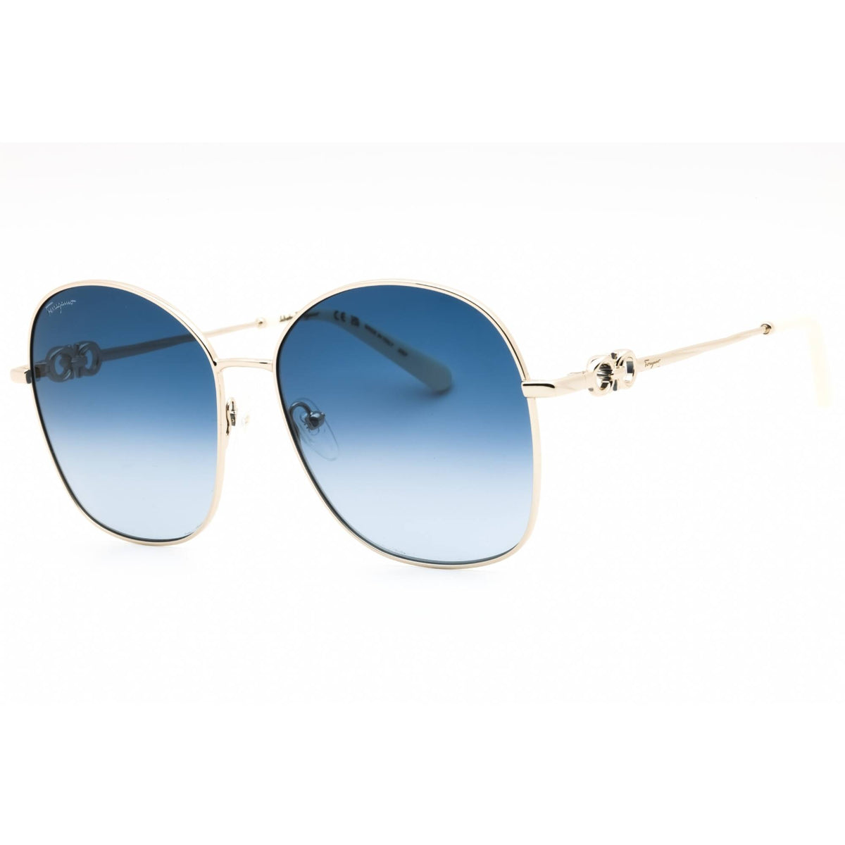サングラス Ferragamo Sunglasses SF302SL 703 Square Gold Frame Salvatore Ferragamo SF302SL 703 Sunglasses Women's Gold