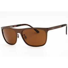Timberland Men's Sunglasses - Matte Dark Brown Metal Rectangular Frame | TB9093 49H